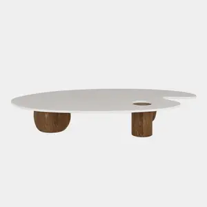 Nordico moderno salotto mobili tavolozza designer tavolino da caffè in vetro trasparente piano in legno tavolino da tè