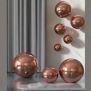 Esfera oca De Aço Inoxidável Dourada Rosa, Bola Decorativa De Parede, Bola Decorativa Para Casa, Bola Pingente De Teto, Bola Ornamental - Product Image 3