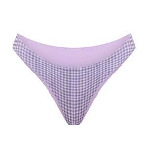 Eco-Friendly Manufacturer Wholesale Nylon Hawaii Summer Fashion Sexy Women <strong>Purple</strong> Gingham Print Reversible Halter <strong>Bikini</strong> <strong>Set</strong> - Product Image 2