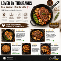 Poêle en fonte robuste avec une distribution uniforme de la chaleur pour la friture, la cuisson à la poêle, la cuisson au four, la grillade et la cuisine domestique