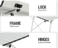 Table pliante d'extérieur moderne en aluminium, réglable, portable, pour pique-nique et camping – Étanche et légère, idéale pour les parcs