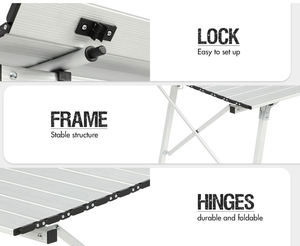 <span class=keywords><strong>Mesa</strong></span> de Camping Plegable Personalizada, <span class=keywords><strong>Mesa</strong></span> de Aluminio Portátil Ajustable para Picnic, Camping y Actividades al Aire Libre - Product Image 5