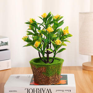 Plante artificielle en pot avec bordure en relief, pièce décorative, verdure <span class=keywords><strong>de</strong></span> bureau à domicile, ornement <span class=keywords><strong>de</strong></span> bonsaï créatif pour le bureau - Product Image 4