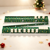 Ensemble cadeau de Noël vert : Supports de Mahjong en acrylique pour 4 joueurs, supports de tuiles ondulés festifs, non toxiques, écologiques, jeu américain
