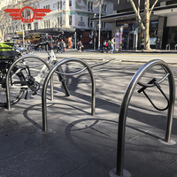 Support de stationnement pour vélos en acier inoxydable en forme de U, à montage en surface, avec revêtement en poudre, pour usage commercial