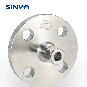 Instrumentation Flang Adaptor China Manufacture Swagelok Fittings 316L Stainless Steel Compression Fitting Double Flange Adapter
