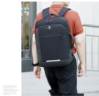 Sac à dos antivol extensible de haute qualité pour ordinateur portable 15,6 pouces, étanche, pour affaires et voyages, avec port de chargement USB, en polyester Oxford