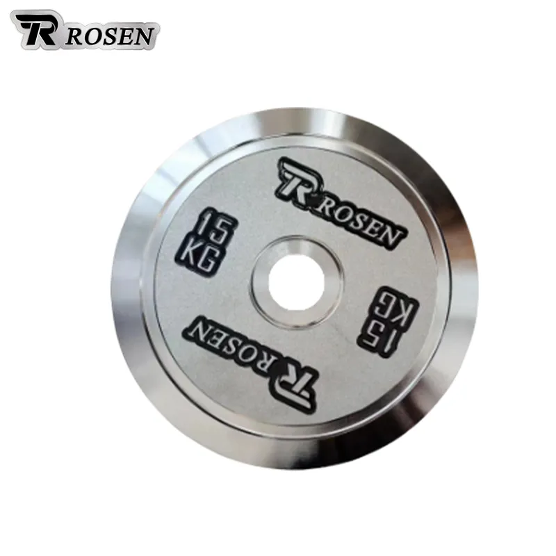 Distribuidor quería placa cargada Rosen Gym ROSEN Placa de peso (acero fino)-15kg para centro de gimnasio