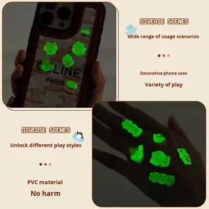 Stiker 3D Stereo Anak-Anak Kreatif Kartun Glitter Kristal Timbul Menyala dalam Gelap Bahan PVC+PET+Resin Epoksi Berkualitas Tinggi - Product Image 3