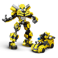 Kit de Modélisme en Plastique Personnalisable DIY, Jouet Éducatif STEM, Blocs de Construction, Ensemble de Blocs de Construction de Robot Méca à Double Variable