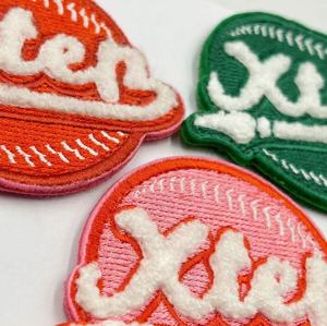 Custom Polyester Patches Chenille Patch with <strong>velcro</strong> Backing Flower <strong>Iron</strong> on Backing - Product Image 1