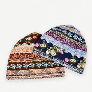 Gorro de algodón fino tipo jersey de fábrica, gorro holgado multiusos, gorro con estampado, bufanda de doble uso para mujer, regalo promocional en stock - Product Image 3