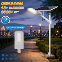 Lampadaires solaires extérieurs personnalisables à haute luminosité, étanches IP65, en aluminium, longue durée de vie de la batterie, 60W-200W, vente en gros d'usine