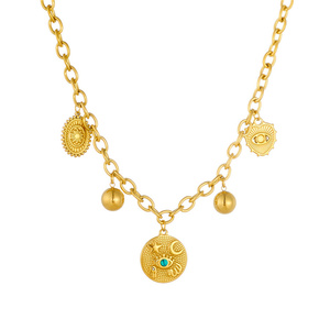 <span class=keywords><strong>Collana</strong></span> geometrica Vintage francese <span class=keywords><strong>con</strong></span> <span class=keywords><strong>ciondolo</strong></span> <span class=keywords><strong>luna</strong></span> stella <span class=keywords><strong>e</strong></span> catena in acciaio inox per le donne gioielli di moda - Product Image 1