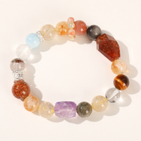 Bracelet perlé tendance pour femme JD GEMS en quartz naturel coloré de 10 mm avec accessoires en cuivre, pierre précieuse mode 2025