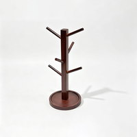 Support moderne en bois en forme d'arbre pour tasses et séchoir à vaisselle, idéal pour le rangement de tasses, verres et tasses à thé dans la cuisine ou lors de fêtes