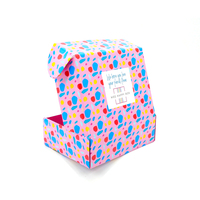 Boîte d'expédition à verrouillage automatique avec impression intégrale à pois colorés, boîte à colis personnalisée avec logo pour kits d'abonnement mensuel et boîtes mystères