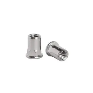 Stainless steel 304 flat head half hex body rivet nut with stable quality
