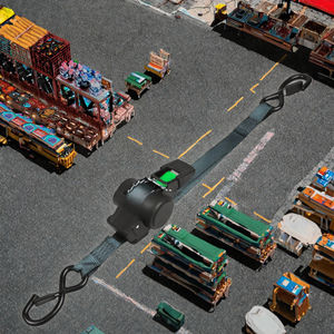 Sangle à cliquet automatique rétractable en polyester durable, 1 po x 10 pi, résistance à la rupture de 1500 lb, crochet en S recouvert de caoutchouc, certifiée CE - Product Image 3