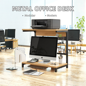 Soporte Elevador de Monitor de Madera de 2 Niveles al por Mayor |   Organizador de Escritorio para Impresora |   Exportación de Muebles de Jodhpur - Product Image 2