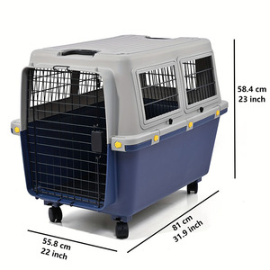 Transportín de Viaje para Perros Grandes con Esquinas Reforzadas y Diseño Anti-Impacto, con Ruedas Móviles y Cierre de Botón a Presión, Estilo Clásico y Moderno - Product Image 6