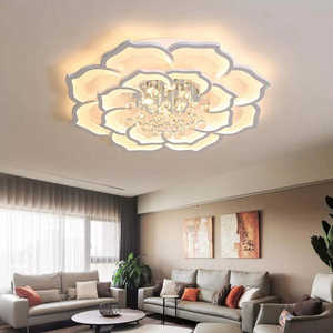 Zèle éclairage rond fleur de lotus forme acrylique led boule de cristal plafonnier moderne pour salon - Product Image 4