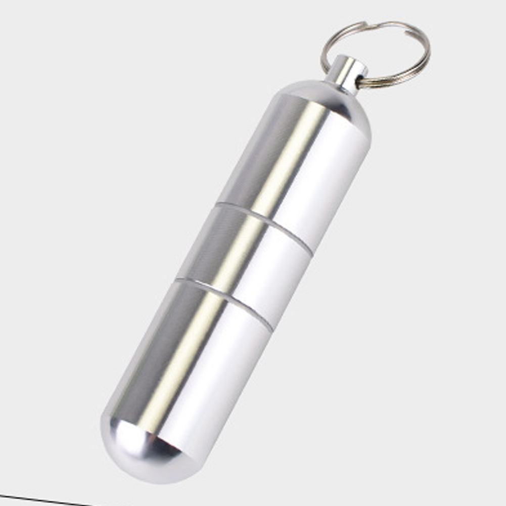 Алюминиевый аварийный контейнер для таблеток с тремя секциями, брелок, водонепроницаемая Герметичная Бутылка для таблеток