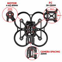 Châssis de drone FPV Brushless Whoop BETAFPV Pavo20 Pro II O4 Pro 93,9 mm en fibre de carbone 33,99 g 26x26 mm FC 20 mm support caméra