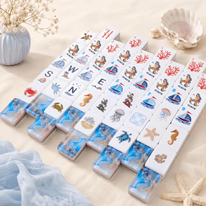 Distinctive Premium Acrylic Cloisonne Inspired Luxury Style Acrylic <b>Mahjong</b> <b>Set</b> With Case for E-commerce Brand Customized <b>Set</b> - Product Image 1