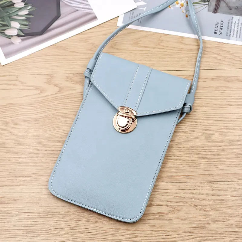 2023 New Fashion Pvc Touch Screen Purse Phone Bags And Cases For Cell Handphone Pu Mini Crossbody Mobile Phone Bag