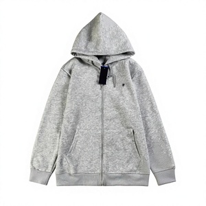 Felpa Sportiva da <span class=keywords><strong>Uomo</strong></span> con Cappuccio e Zip, Ricamo Cavallo Rosso, Cotone Puro, Vestibilità Ampia, <span class=keywords><strong>Taglie</strong></span> Forti, Alta Qualità - Product Image 2