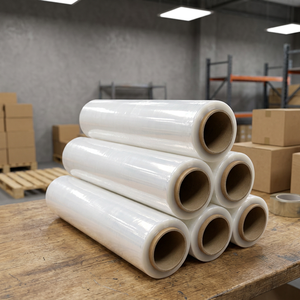 500ft Bundling Casting PE Stretch Film 80 Gauge Thick (20 Micron) Dispenser Clear <b>Plastic</b> Handle Convenient Use Mini Wrap - Product Image 2