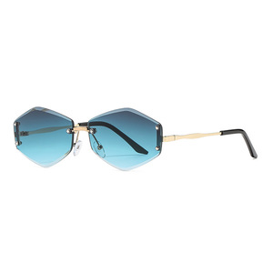 Nuevas Gafas de Sol Poligonales de Alta Gama para Mujer, Montura Metálica sin Marco, Lentes de PC con Protección UV400, Tipo 3, Lentes de Sol Modernas con Montura Negra - Product Image 6
