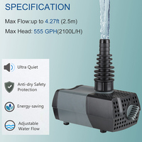 7,5W 110-240V OEM Saugstille 700L/H Aquarium Tauchpumpe Mini Aquarium Wasserpumpe Springbrunnenpumpe /CE-Zertifiziert 10M Kabel