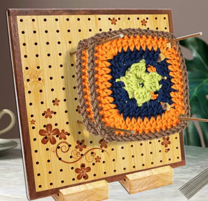 Kit de planche de blocage pour <span class=keywords><strong>crochet</strong></span> DIY, tapis carré en bambou fait main, cadeau pour le tricot et le <span class=keywords><strong>crochet</strong></span> avec chevilles, aiguilles à <span class=keywords><strong>crochet</strong></span> et travaux d'aiguille - Product Image 3