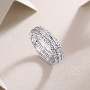 DE <span class=keywords><strong>Parallel</strong></span> Univers Iced Out Moissanite Silver Ring Multiverse Full Moissanite 925 Sterling Silver Rings VVS Moissanite Ring - Product Image 2