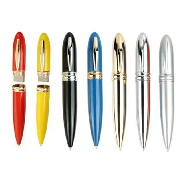 Custom Logo Custom Colors Metal USB Ballpoint Pen Flash Drive Promotional Business Novelty Gift Aluminum Steel Brass 1.0mm