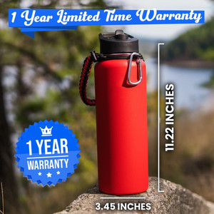 Reekoos Custom ized Logo 24 OZ 32 OZ 40 OZ Edelstahl-Vakuum flasche Isolierte Sport wasser flasche mit Stroh deckel Paracord - Product Image 3