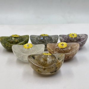 Monedas de resina de piedra de cristal natural, <span class=keywords><strong>Bao</strong></span> figuritas de dinero, decoraciones para el hogar Feng Shui, artesanías de resina - Product Image 3