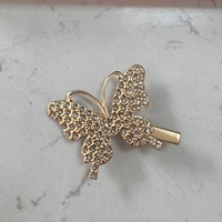 PFT-Bow Tie Pince à cheveux en fer, motif fleur de perle, design bec de canard, taille 6 cm, pour fêtes et usage quotidien, accessoire de coiffure latéral pour filles