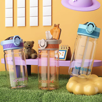 Gobelet en plastique 17oz, nouveau, écologique, avec couvercle pop-up et paille, portable, pour sport et extérieur, design minimaliste, verrouillage inclus, vente en gros