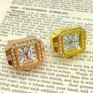 Bagues de luxe taille libre Montres à quartz strass Hommes Femmes Couple Ring Watch pour dames - Product Image 2