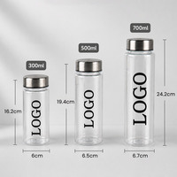Bouteille d'eau en plastique Tritan avec logo personnalisé, sans BPA, gobelet à jus transparent avec couvercle en métal pour le sport, la gym, la remise en forme, fabricant en gros
