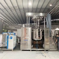 Pompa Homogenizer Emulsifier Vakum Pemanas Uap Motor AC Hidrolik 1500L dengan Pendingin Air, Set Lengkap untuk Kosmetik dan Makanan