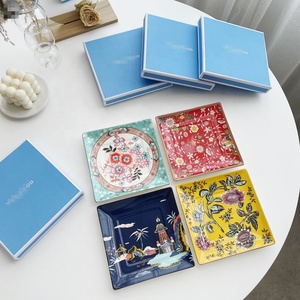 Assiettes Offre Spéciale de style européen le territoire de la beauté Assiettes à vaisselle en porcelaine dorée peinte sous-émaillée 4 couleurs - Product Image 1