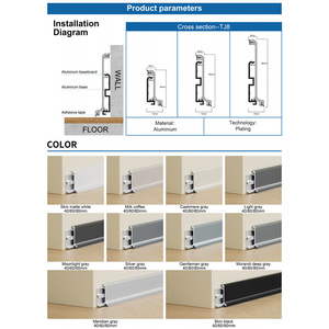 Plinthe murale moderne en aluminium pour cuisine, salle de bain et escalier - Décoration écologique et durable - Product Image 3