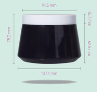 Pot en plastique cylindrique de qualité cosmétique avec couvercle à vis pour crème pour les yeux et soins de la peau