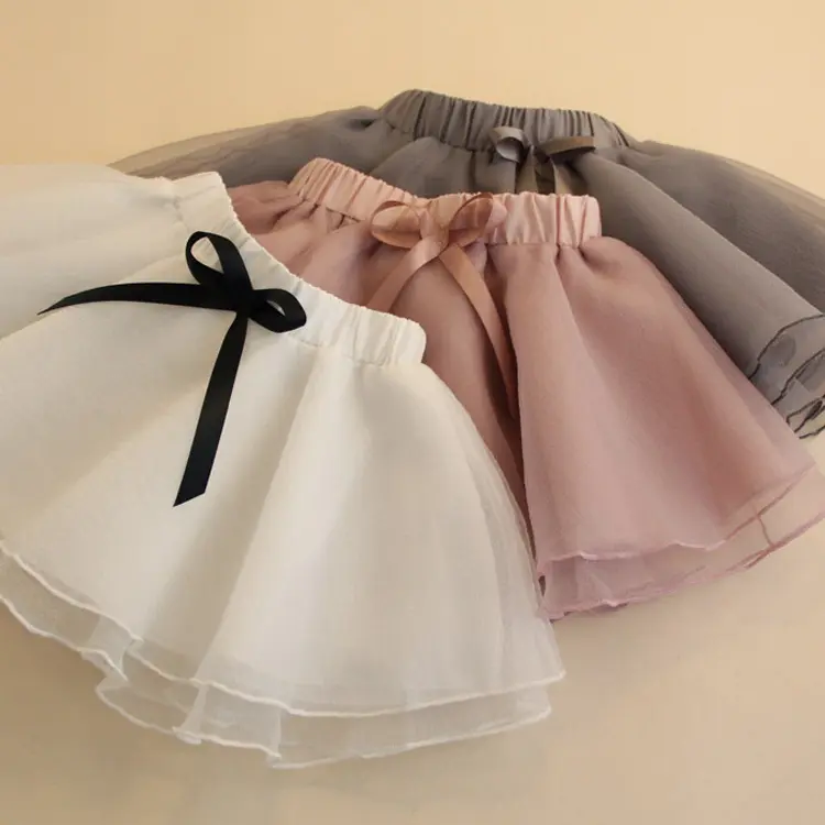 2023 Spring Summer Princess Girl Dance Skirt Solid School Girls Lace White Skirts Tutus Children Baby Toddler Ballet Tutu