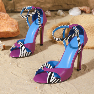 New High-heeled Sandals for Women Stiletto <b>Heels</b> Open <b>Toe</b> Cross Straps Fashionable and Elegant Women's Shoes - Product Image 5