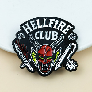 En gros, Pin's en émail vintage Hellfire Club Tête de démon, Broche monstre de dessin animé, Badge de revers unique pour collectionneurs, cosplayeurs et cadeaux - Product Image 3